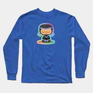 Blue Ninja in Rainbow Long Sleeve T-Shirt